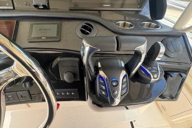  Yacht Photos Pics 2024 Grady-White Canyon 456 helm with advanced controls and navigation systems.