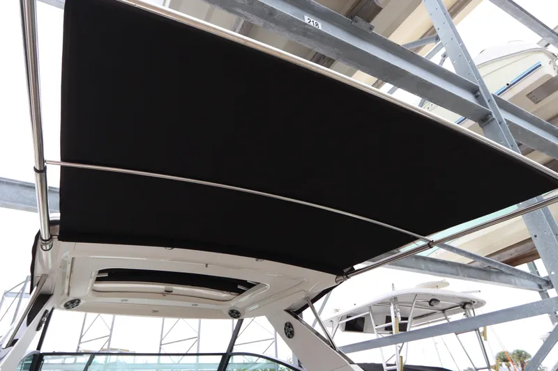  Yacht Photos Pics 2019 Sea Ray Sundancer 320 with extended black canvas top.