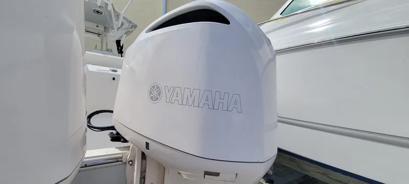  Yacht Photos Pics Yamaha outboard motor on 2020 Cobia 320 Center Console boat.