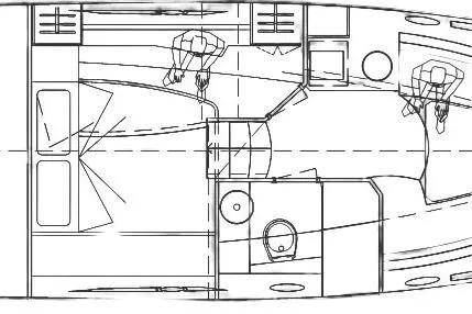 Custom Order Your 33 Ht Today! Yacht Photos Pics Floor plan of 2026 Cobrey 33 HT boat, showcasing interior layout and design.