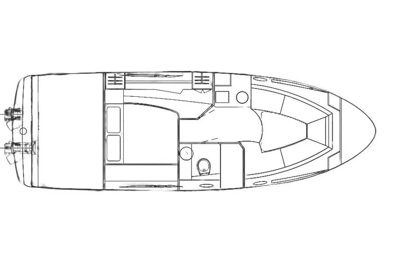 Custom Order Your 33 Ht Today! Yacht Photos Pics Top view schematic of 2026 Cobrey 33 HT boat layout.