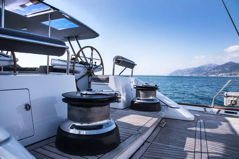 My Star Yacht Photos Pics Luxurious 1994 Alloy Yachts Sloop with scenic ocean view and modern deck design.