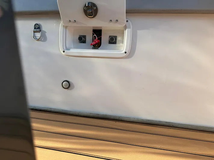 Trouble Maker Yacht Photos Pics 2022 Schaefer V33 boat control panel with switches and lock.