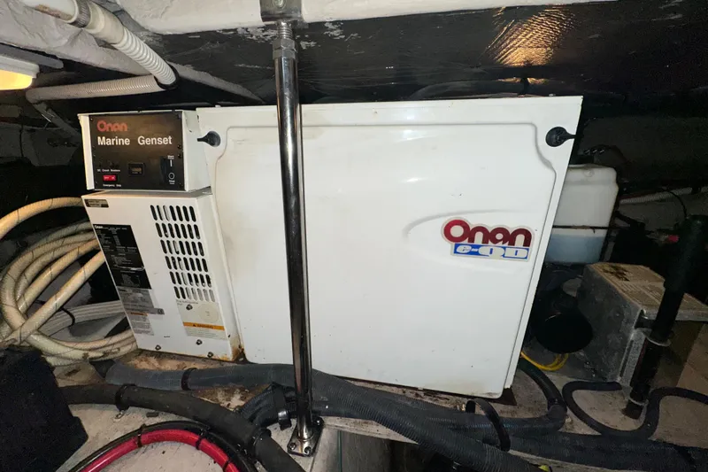 Just One More Yacht Photos Pics Onan Marine Genset in 2005 Sea Ray 420 Sedan Bridge engine room.