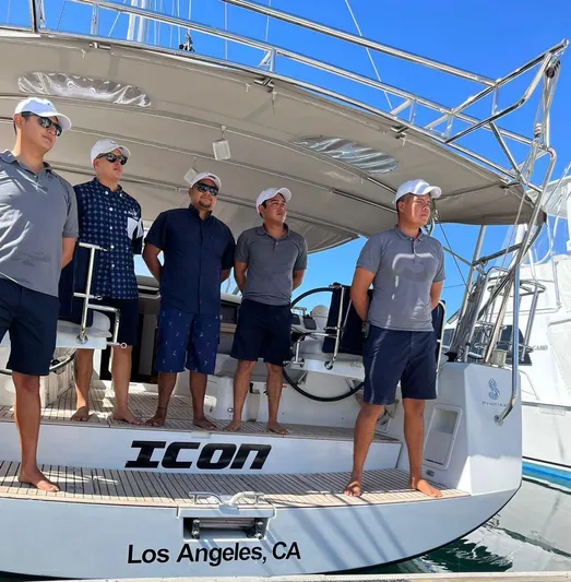 Icon Yacht Photos Pics Crew on 2014 Beneteau Sense 55 yacht in Los Angeles marina.