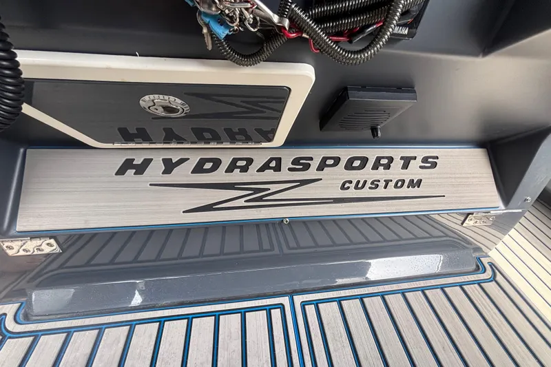  Yacht Photos Pics 2016 Hydra-Sports 4200 Siesta boat interior with custom branding and wiring.