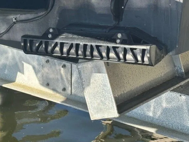 Rhode Waves Yacht Photos Pics Rear of 2018 Eastern 27 Islander Hardback boat with metal structure.