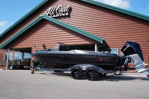 2026 Nitro ZV21 Pro boat displayed outside All Out Marine store.