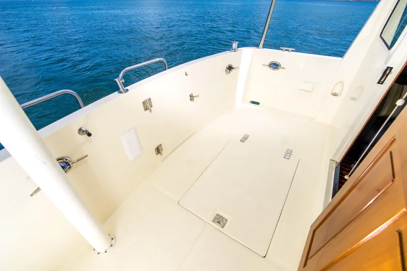 Papagayo Yacht Photos Pics 2008 North Pacific 43 Pilothouse boat deck with ocean view.