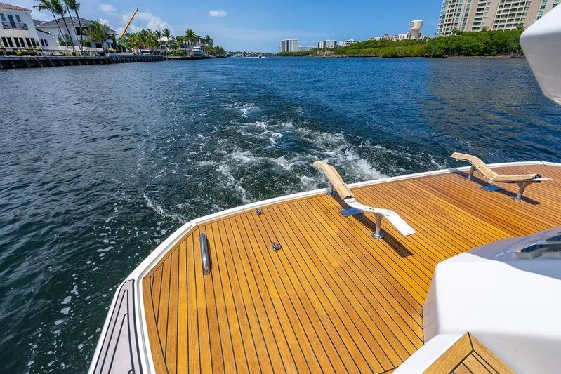 Endurance Yacht Photos Pics Azimut Atlantis 50 yacht deck, cruising on a scenic waterway, 2016 model.