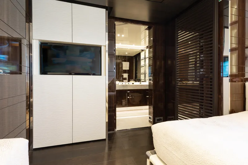 Domani Yacht Photos Pics Luxurious interior of 2016 Benetti Custom Built yacht featuring modern design and elegant finishes.