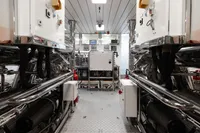 Engine room of 2016 Benetti Custom Built yacht, featuring advanced machinery and control systems.