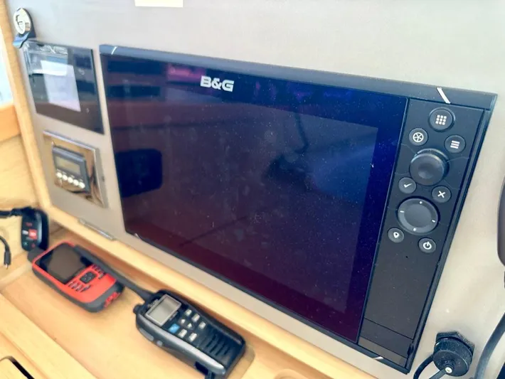 Never Say Never Yacht Photos Pics B&G navigation system on 2017 Lagoon 42 yacht with communication devices.