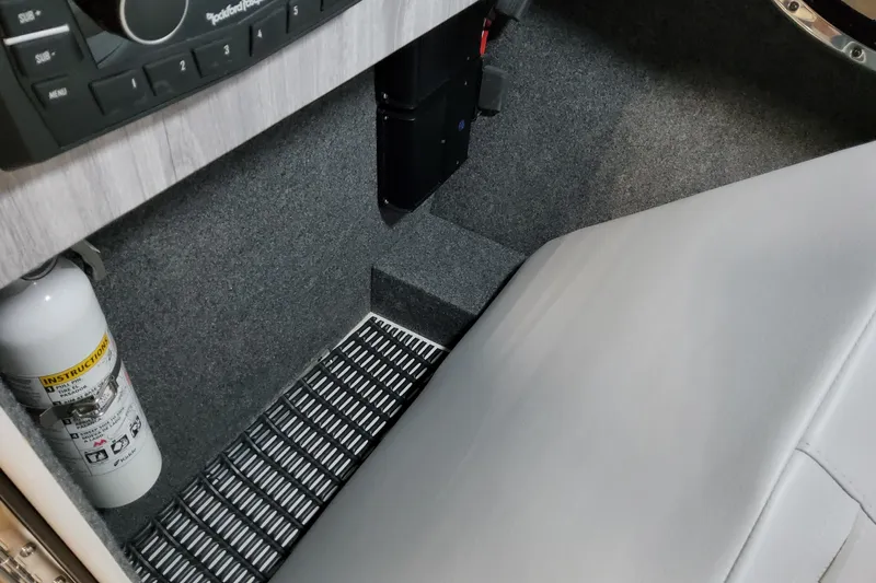  Yacht Photos Pics Interior of 2026 Formula 310 Bowrider I/O with fire extinguisher and control panel.