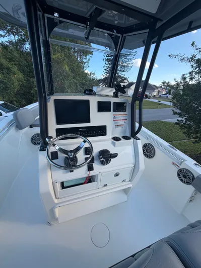  Yacht Photos Pics Interior view of 2024 Cobia 240 Center Console boat.
