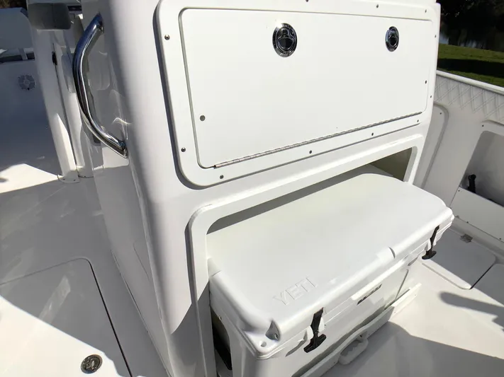 Highly Upgraded - 2025 Century 2600 Cc Yacht Photos Pics 2025 Century 2600 Center Console boat with storage compartment and cooler.