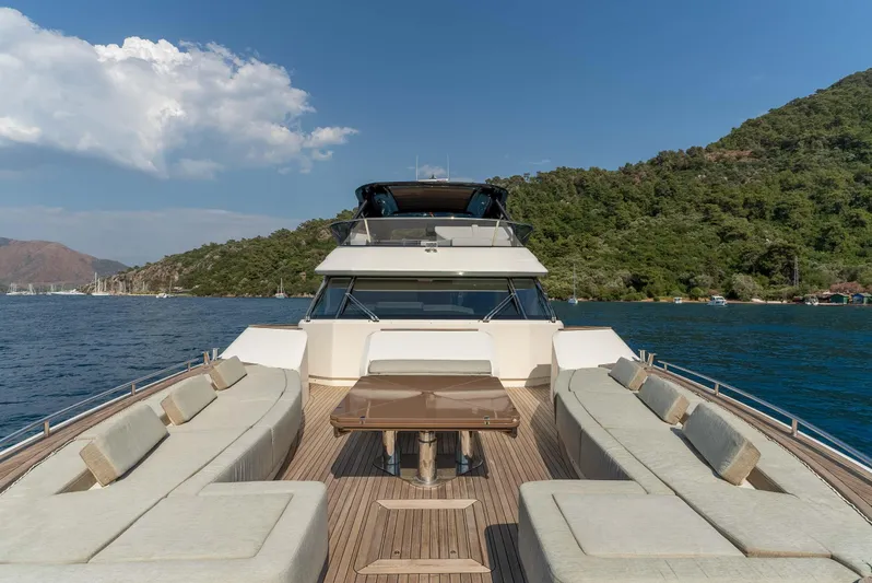  Yacht Photos Pics Luxurious 2016 Monte Carlo Yachts MCY 86 on serene waters with scenic backdrop.