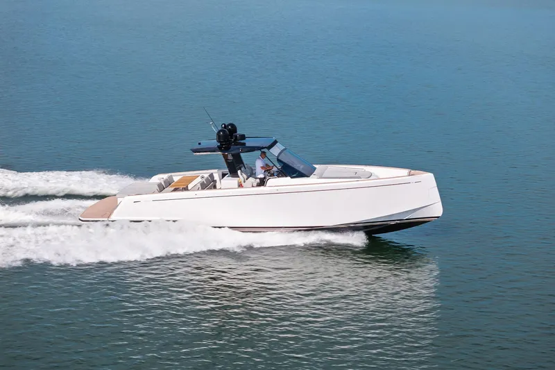 Lady Di Yacht Photos Pics 2024 Pardo Yachts 43 cruising on open water, showcasing sleek design and performance.