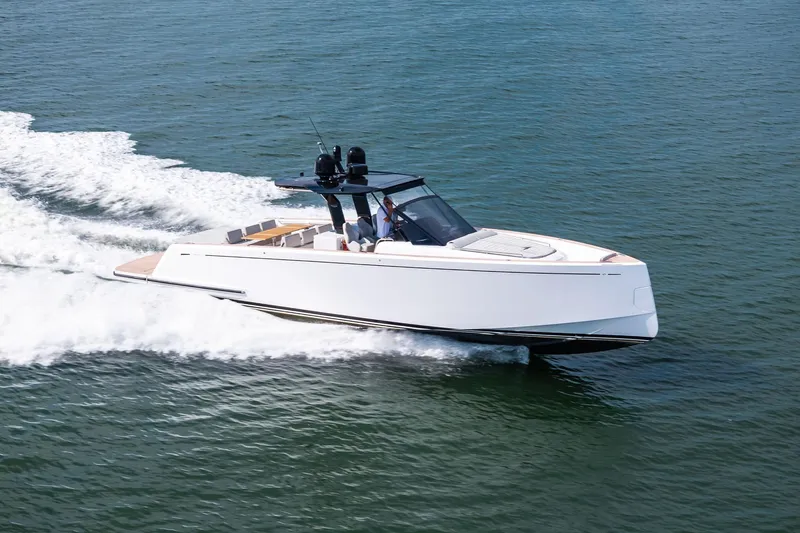 Lady Di Yacht Photos Pics 2024 Pardo Yachts 43 cruising on open water, showcasing sleek design and performance.