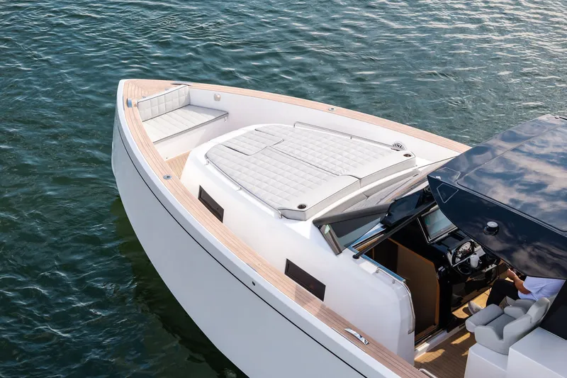 Lady Di Yacht Photos Pics 2024 Pardo Yachts 43 luxury yacht on water, featuring sleek design and spacious deck.