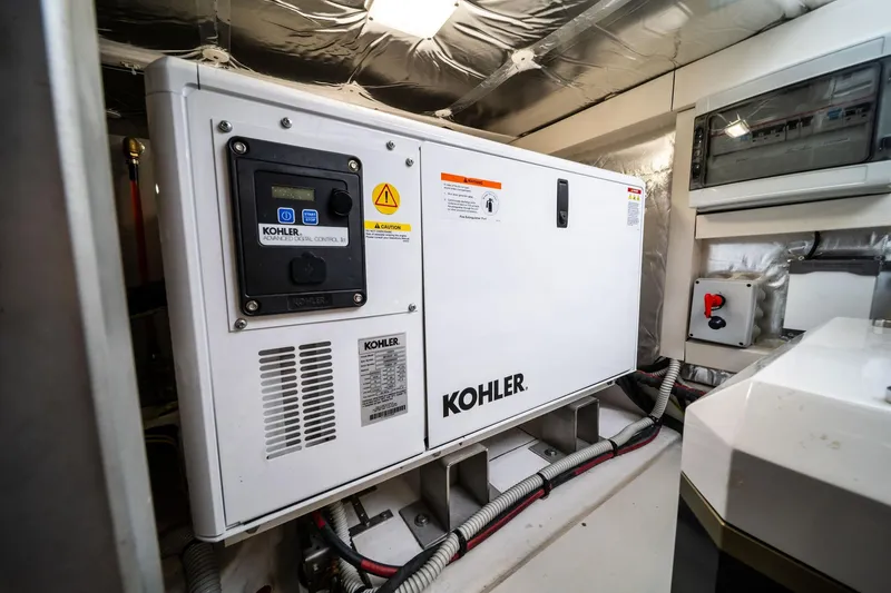 Lady Di Yacht Photos Pics Engine room of 2024 Pardo Yachts 43 featuring Kohler generator.