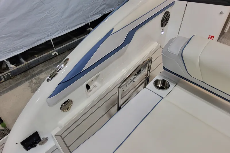  Yacht Photos Pics 2026 Formula 310 Bowrider OB interior with sleek seating and modern design elements.