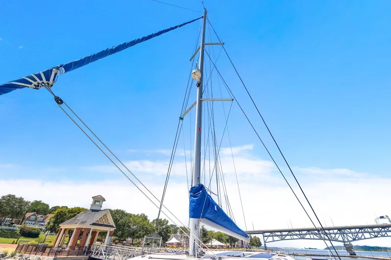 Vlaroda Yacht Photos Pics 2017 Nautitech 46 Open catamaran docked under clear blue sky.