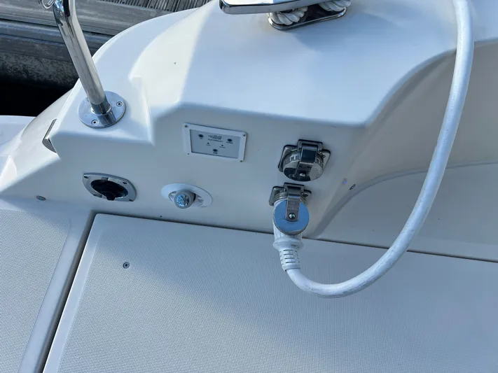  Yacht Photos Pics Aquila 48 yacht deck with power connections and fittings, 2016 model.