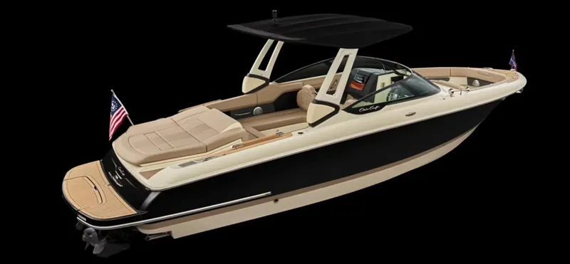  Yacht Photos Pics 2025 Chris-Craft Sportster boat with sleek design and luxurious seating.