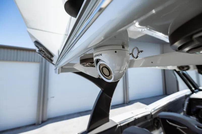  Yacht Photos Pics 2023 MTI V42 boat with Garmin camera mounted under the canopy.