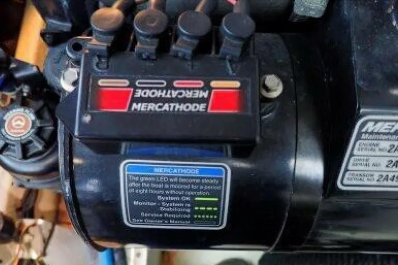  Yacht Photos Pics Engine component of 2016 Sea Ray 350 Sundancer with Mercathode system.