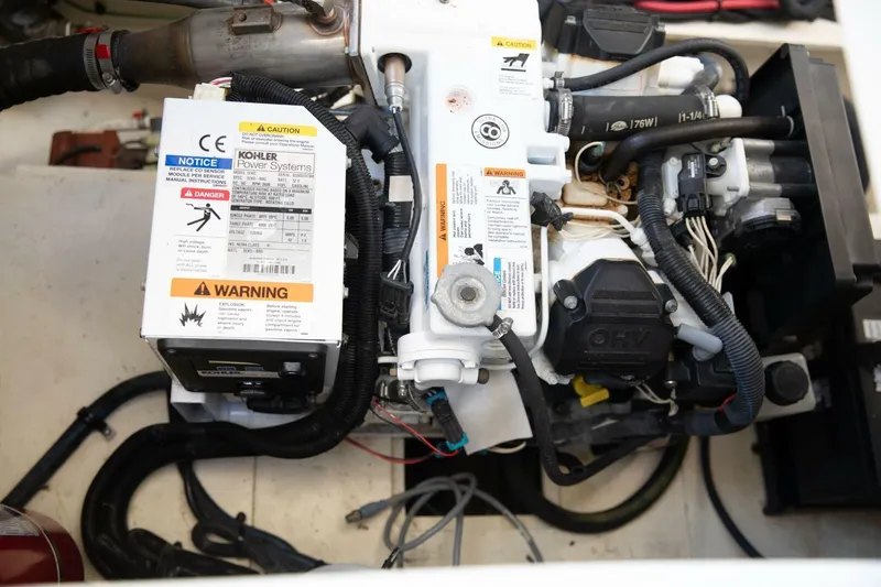  Yacht Photos Pics Engine compartment of a 2016 Sea Ray 350 Sundancer with Kohler power systems.