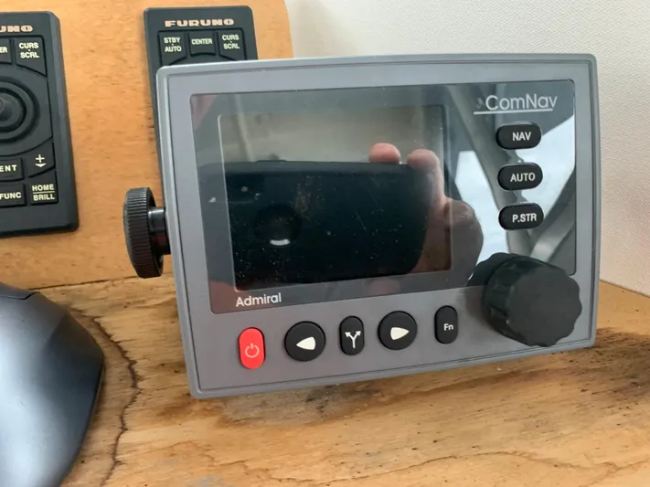  Yacht Photos Pics ComNav navigation device on a 1955 Tugboat L-T 100 Steel Army Tug.