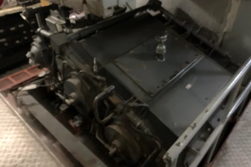  Yacht Photos Pics 1955 L-T 100 Steel Army Tug engine, showcasing mechanical components and industrial design.