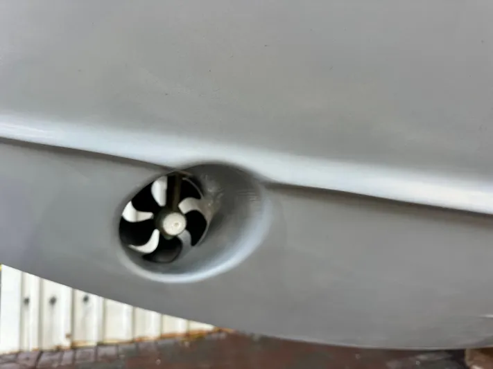  Yacht Photos Pics Close-up of a bow thruster on a 2024 Sea Ray 260 SLX OB.