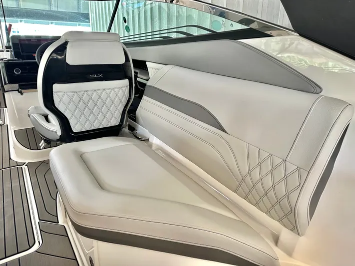  Yacht Photos Pics Interior of 2024 Sea Ray 260 SLX OB with luxurious seating.