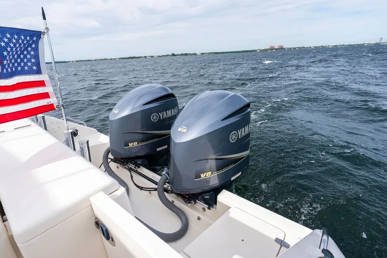  Yacht Photos Pics 2012 Pursuit OS 345 Offshore with Yamaha V8 engines on open water.