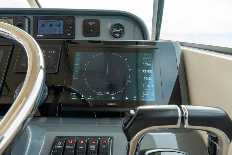  Yacht Photos Pics Garmin navigation system on 2012 Pursuit OS 345 Offshore boat.