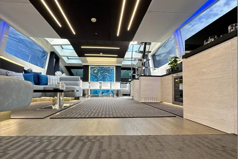 Deea II Yacht Photos Pics Luxurious interior of 2009 Cerri Cantieri Navali 102 yacht with modern design and elegant furnishings.