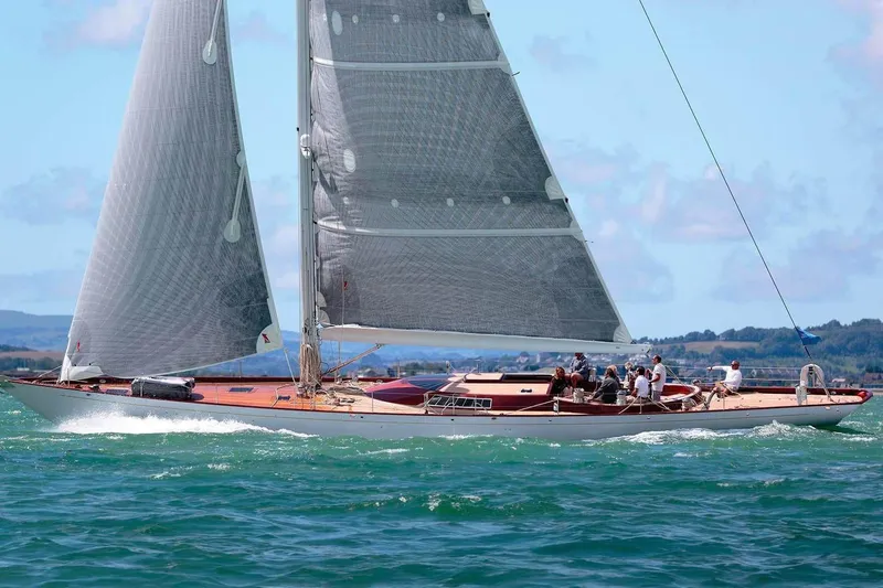 Spirit Of Galatea Yacht Photos Pics Sailing yacht Spirit Yachts R74, 2014 model, gliding on open water.