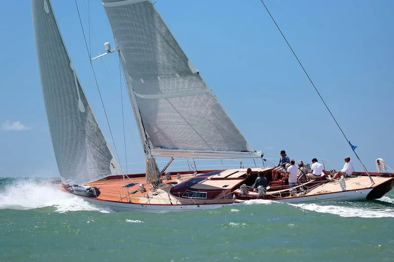 Spirit Of Galatea Yacht Photos Pics Sailing Spirit Yachts R74, 2014 model, gliding on ocean waves under clear blue sky.