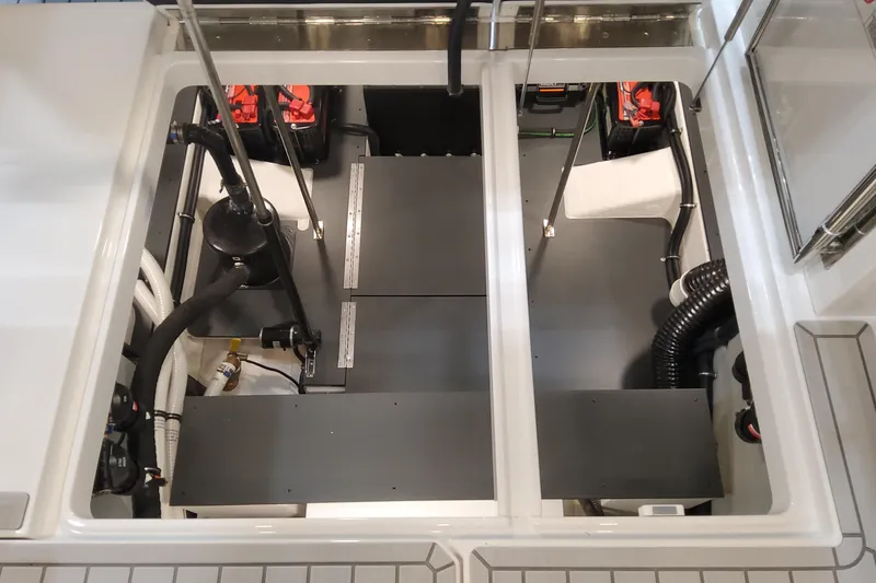  Yacht Photos Pics Engine compartment of 2026 Formula 400 Super Sport Crossover, showcasing modern design and components.