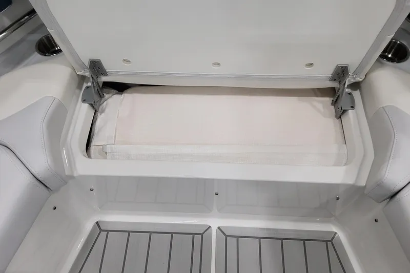  Yacht Photos Pics Open storage compartment in 2026 Formula 400 Super Sport Crossover boat interior.