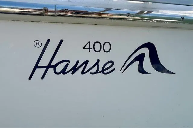 Valanta Yacht Photos Pics 2007 Hanse 400 logo on boat exterior.