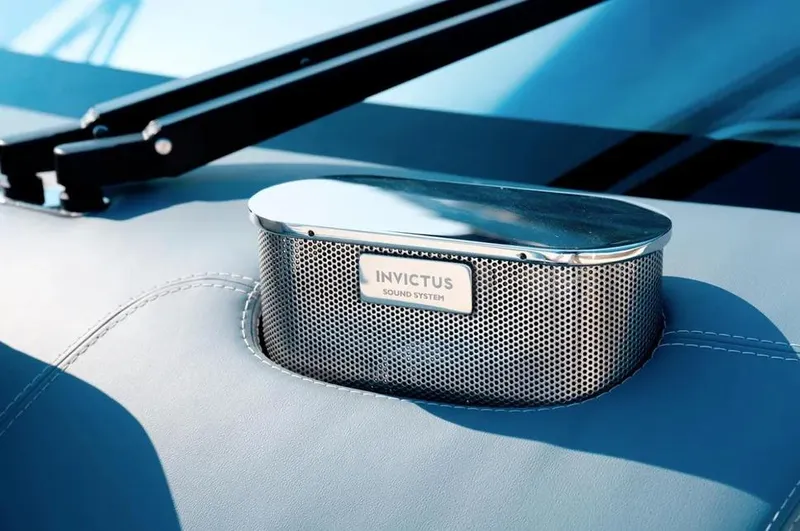 Montenegrina Yacht Photos Pics Invictus TT460 2023 sound system detail with sleek design and modern aesthetics.