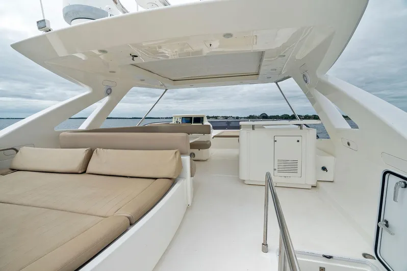 Bon Bon Yacht Photos Pics Luxurious 2012 Ferretti Yachts 800 flybridge with spacious seating and sleek design.