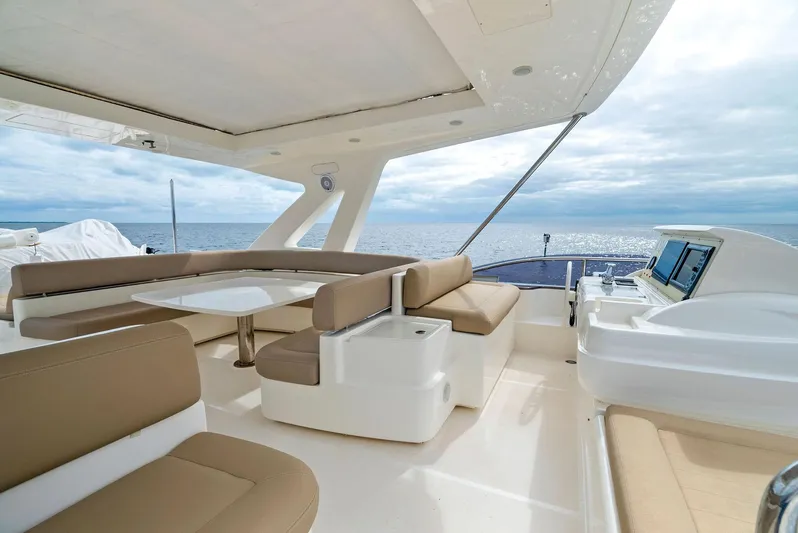 Bon Bon Yacht Photos Pics Luxurious 2012 Ferretti Yachts 800 with spacious deck and ocean view.