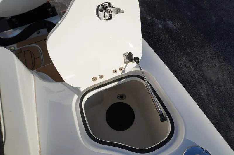  Yacht Photos Pics Open storage compartment on 2015 MTI 42 XSF boat.