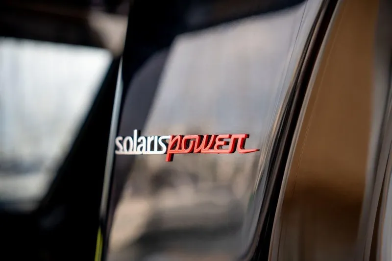  Yacht Photos Pics 2026 Solaris Power 44 Sport Turismo logo on sleek surface.