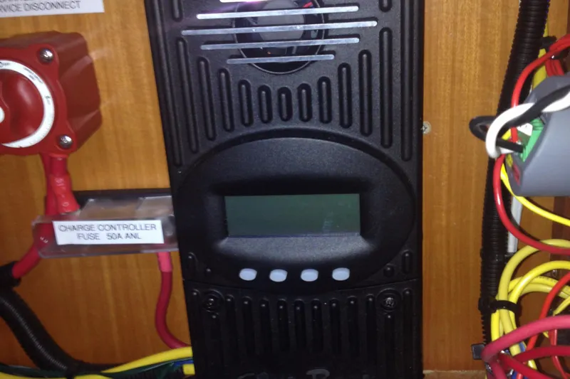 Rollercoaster Yacht Photos Pics Electrical control panel on Lagoon 420 catamaran, year 2007.